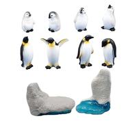 Garneck 10 pièces Figurines Manchots Réalistes Résine Modèles Animaux Imités pour Décoration Micro Paysage Jouets Éducatifs Garçon Fille Accessoires Photo et Bureau
