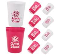 Garneck 10 Pièces Gobelets Plastique à Motif Boule Disco pour Festival Incassables Multi Usage pour Jus Boissons et Eau pour et Événements