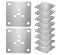 Garneck 10 Pièces Lot de 10 Plaques de Fixation Plates 6X6 CM, Épaisseur 2 MM, en Métal, 4 Trous Centraux, pour Pieds de Canapé et Meubles - Supports Stables pour Salon, Protection Sol et
