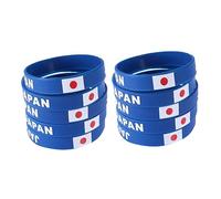 Garneck 10 pièces Lot de Bracelets Sport Silicone Étanches avec Motif Drapeau National Japon Accessoires et Confortables pour Hommes et Femmes