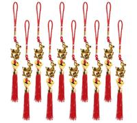 Garneck 10 Pièces Pendentif Zodiaque Chinois 2027 Année du Chèvre, Rouge | Plastique et Polyester, Installation Facile, Décor Léger pour Office, Emballage Présent, Lanternes