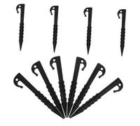 Garneck 10 Pièces Piquets De Tente Camping Tent Stakes Piquets De Sol Extérieurs Chevaux De Tente De Camping Entraîneurs Au Sol pour La Bâche Crochets De Tente Plastique Noir