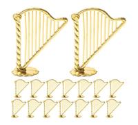 Garneck 100 Breloques Harpe Miniatures en Métal Argenté Décorations Musicales pour Sapin de Noël Accessoires Créatifs DIY Pendentifs Instruments de Musique Ornement Harpe 45 X 31 CM