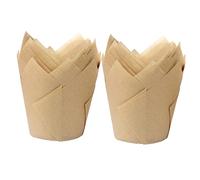 Garneck 100 pièces Caissettes Cupcake Papier Naturel Résistantes Chaleur et Antiadhésives Caissettes Jetables pour Muffins Pâtisserie et Fête