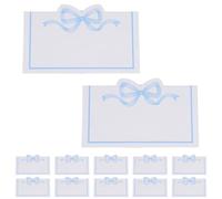 Garneck 100 pièces Cartes de Place Pliables avec Nœud Élégant Bleu Cartes Nom de Table Carton Rigide pour Mariage Banquet Shower et Anniversaire Décorations Élégantes pour Sièges Invités