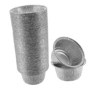 Garneck 100 pièces Lot de Moules Pâtisserie Aluminium Jetables pour Cupcakes et Pudding Petits Moules Ronds Compacts sans Odeur Adaptés Cuisson de Muffins et Desserts Variés