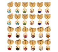 Garneck 12 Paires de Puces D’Oreilles en Acier Inoxydable 18K Cristaux Colorés 4 MM Boucles D’Oreilles pour Piercing Adaptées aux Pistolets de Perçage Unisexe Confort pour Peaux