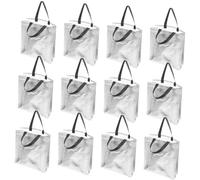Garneck 12 Pièces Lot de Cadeaux Réutilisables Non-tissé Pliable Argenté pour Fêtes et Courses Capacité Importante Design Élégant et Polyvalent Couleur Aléatoire