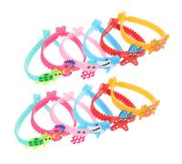 Garneck 12pièces Bracelets Animaux Marins Pvc Bracelets Réglables Élastiques Avec Motifs De Poissons Tortues Et Crabes De Fête