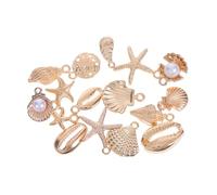 Garneck 16pièces Lot De Petites Breloques Coquillages Et Étoiles Pour Bijoux Hawaïens Accessoires De Plage Vacances Pour Femmes