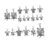 Garneck 18pièces Breloques Tortue Alliage Pendentif Porte-clés DIY Fournitures Bijoux Accessoires Création