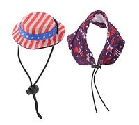 Garneck 1ensemble Chapeau Et Cape Ajustables pour Petits Animaux Costume De Fête du Juillet pour Hamster Et Lézard Accessoire Festif avec Étoiles pour Photos Et Événements Spéciaux