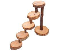 Garneck 1ensemble Échelle de Saut Bois pour Hamster à Niveaux Plateforme Escalade Pratique pour Petits Animaux Naturel Bois Sûr pour Cage à Rongeurs
