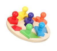 Garneck 1Ensemble Éducatif Bois pour Garçon Fille de Disques Géométriques Colorés pour Formes pour Éducation Précoce et Développement Cognitif