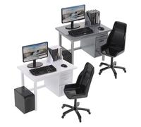 Garneck 2 Ensembles de Mobilier Miniature pour Maison de Poupée, Comprenant Un Bureau, Une Chaise, Une Souris Et Un Clavier (échelle 1:12), pour Les Jeux D'imitation d'enfants Et La Décoration