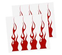 Garneck 2 Feuilles Autocollant Décalale Réfléchissant à La Flamme Décalcomanie des Incendies De Flamme Stickers Décalcomanies De Flamme De Feu De Casque Décoration De PVC Rouge