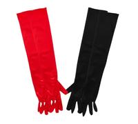 Garneck 2 paires Satinés Longs Vintage pour Mariée et Soirée Style Doigts Complets Accessoires Élégants pour Fête Mariage et Costume