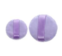 Garneck 2 Pcs Houppettes à Poudre Fixante Rondes Pourpre en Coton, Faciles à Transporter Ranger, pour Applications de Maquillage en Voyage