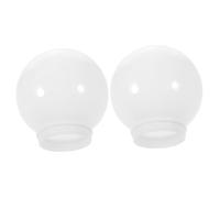 Garneck 2 pièces Abat Jour Globe Acrylique Rond Lampe Décorative pour Plafonnier et Applique Murale Abat Jour Remplacement Luminaire Extérieur et Intérieur Couleur Lait et Facile à
