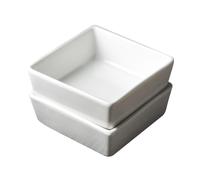 Garneck 2 pièces Assiettes Céramique Blanche Carrées pour Sauce et Condiments Coupelles Polyvalentes pour Apéritifs et Épices Vaisselle Résistante pour Restaurants et Usage Quotidien