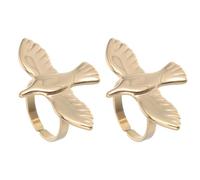 Garneck 2 Pièces Bague Oiseau Paix Acier Inoxydable Anneaux Ouverts Réglables Vintage Ailes Paix Bijoux Femme Symbole Liberté Quotidien