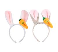 Garneck 2 Pièces bandeau d'oreille de lapin oreilles chapeau lapin lapin chiot enfants petit bandeaux animaux accessoires pour poils de chien bande de cheveux de lapin en tissu