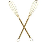 Garneck 2 pièces Batteur à Œufs Manuel Inox Doré Cuisine Ergonomique Portable Outil Mélange Œufs Rapide et Facile à Nettoyer pour Pâtisserie