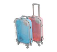 Garneck 2 Pièces Boîtes à Cils Miniatures Plastique de Valises de Voyage Simulées Rangements Ludiques pour Maquillage et Accessoires pour Garçon Fille et Femmes Bleu Rose