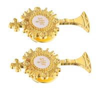 Garneck 2 pièces Broche Croix Métallique Élégante pour Cérémonies Religieuses Baptême et Funérailles Accessoire Déco Polyvalent pour Tenues de Fête