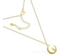 Garneck 2 pièces Collier Pendentif Lapin Lune Cuivre pour Femmes et Adolescentes Bijou Rétro Cadeau Fête des Mères
