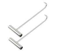 Garneck 2 pièces Crochet Lève-plaque Égout Robuste Métal Antirouille Outil Compact et Polyvalent pour Levage Couvercle Regard Lot