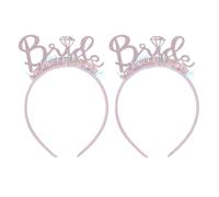 Garneck 2 Pièces Ensemble de Bandeaux de Mariée pour Femmes Rose Ornement Bride Distinctif, Construction Aérée en Plastique et Tissu, pour Enterrement de Vie de Jeune Fille et Cérémonies