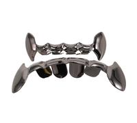 Garneck 2 Pièces Grille de Dents en Cuivre pour Halloween et Fête, Dents de Vampire Terrifiantes, Facile à Mettre Enlever, Style Punk Unique pour Costume Adulte