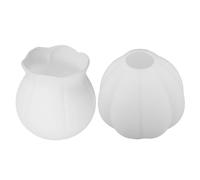 Garneck 2 Pièces Lot de 2 Petits Abat-Jour en Verre Soufflé Blanc Lait Opaque Forme Lotus et Citrouille Ø 4,2 CM pour Plafonniers et Lampes Suspendues, Décoration Intérieure pour Café,