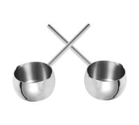 Garneck 2 Pièces Mini Poêle Acier Inoxydable Chauffe-beurre Polyvalent avec Double Bec Verseur Pot à Sauce et Chocolat Résistant Corrosion pour Cuisine Compacte et Professionnelle