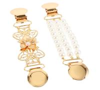 Garneck 2 pièces Pinces à Chandail Femme Chaîne Imitation Clips Décoratifs pour Pulls Écharpes et Chemises Lot de Clips Vintage pour Cardigan Accessoires Mode et Élégant