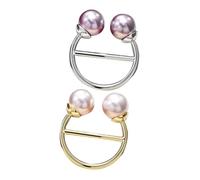 Garneck 2 pièces Pinces Foulard Multifonctions pour Shirts Fermoirs Élégants pour et Fixer Écharpes Accessoires Mode Délicats pour Femmes et Finition Or Blanc et Gris