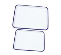Garneck 2 Pièces Plaques de Cuisson Émaillées Vintage Blanches et Résistantes Chaleur pour Pâtisserie Cuisson et Usage Laboratoire Polyvalent