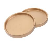 Garneck 2 Pièces Plateau de Pot de Fleurs en Céramique 11,5x11,5x1,5 Cm | Base Plate, pour Jardin et Balcon, Couleur Or, Protège les Surfaces de L’eau Terre