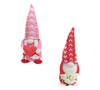 Garneck 2 Pièces Poupée Saint-Valentin, Décoration de Poupée GNOME Rose en Tissu Tricoté et Coton PP, Ornement de Table Saint-Valentin Décoration de Scène