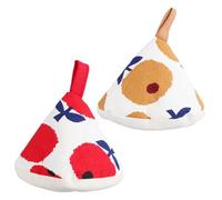 Garneck 2 pièces Protège Poignées de Casserole Coton Résistant Chaleur Mini Triangulaires avec Crochet Suspendu Lot de Couvre Poignées pour Protection Accessoires de Cuisine et Peu