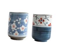 Garneck 2 pièces Set de Tasses à Thé Céramique Décorative Japonaise Résistantes Chaleur Design Élégant et Compact pour Maison et Bureau