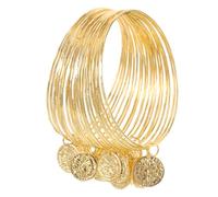 Garneck 20 Pièces Bracelets de Danse Dorés Accessoires Ethniques Confortables pour Costume de et Tenue Danse Femme Décoration Jupe et Poignets Set pour Performance Belly Dance et Usage