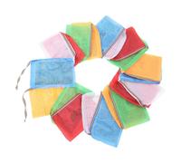 Garneck 20 pièces Drapeaux de Prière Soie Bannières Colorées Traditionnelles Bouddhistes Décoration Extérieure et Intérieure pour Jardin Méditation et Cérémonies Religieuses