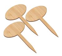 Garneck 20 Pièces Étiquette à Planter en Bambou pour Potager, Panneau Indicateur pour Semis et Plantes, Facile à Insérer, Style Ovale, Accessoire Décoratif pour Jardin et Pépinière