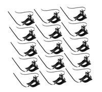 Garneck 20 Pièces Lot de Bases de Masques DIY pour Halloween Demi-visage Noir Réutilisable Plastique Robuste Surface Lisse pour Peinture et Décoration Confortable et Stable pour Fête