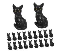 Garneck 20 Pièces Mini Cat Figurines Halloween Decoration for Home Compact Miniature Cat Statues for Table Garden Party Favors and Dollhouse Decor