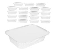 Garneck 20 Pièces Pans Aluminium avec Couvercle Lot de Récipients Jetables Résistants à Haute Température pour Barbecue Cuisson Au Four et Air Fryer Capacité