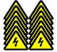 Garneck 25 Autocollants D’Avertissement Haute Tension Triangulaires 50X50 MM en Vinyle Adhésif Jaune Étiquettes Électriques pour Panneaux de Sécurité Usage Industriel et Domestique