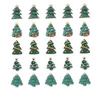 Garneck 25 Pièces Sapin de noël en résine Arbre de Noël décor pendentifs Ornements Christmas Tree Xmas Tree Pendentif Sapin de Noel Charme de Sapin de noël Résine environnementale Green